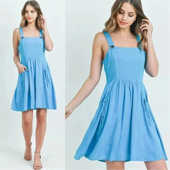 BOHO BABE BLUE DRESS - Picture 1 of 7